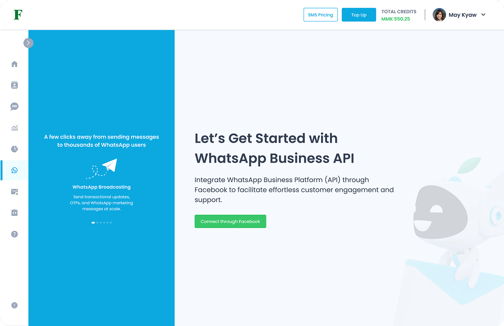 WhatsApp Messaging Built In